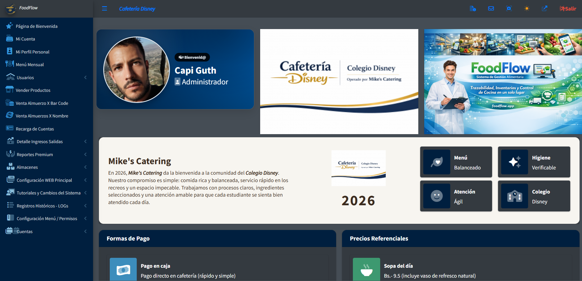 Bienvenida al Sistema