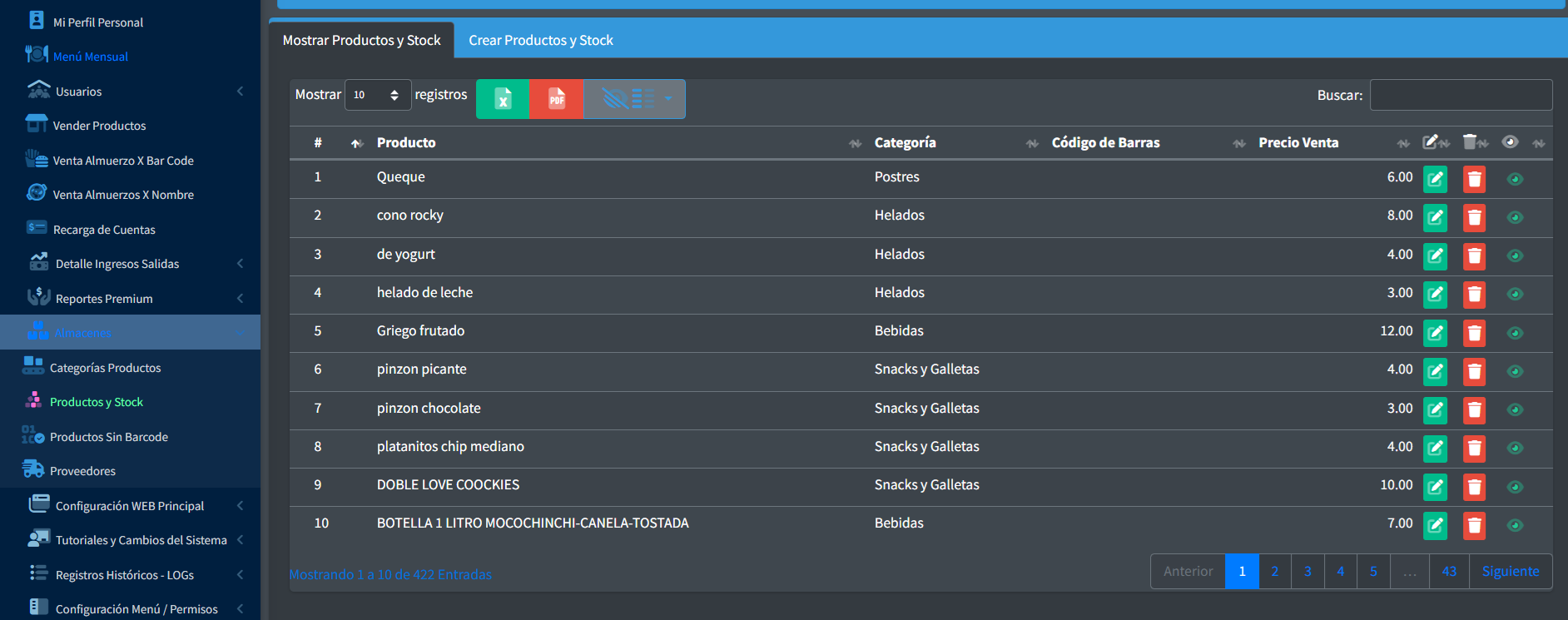 Gestión y Configuración de Productos