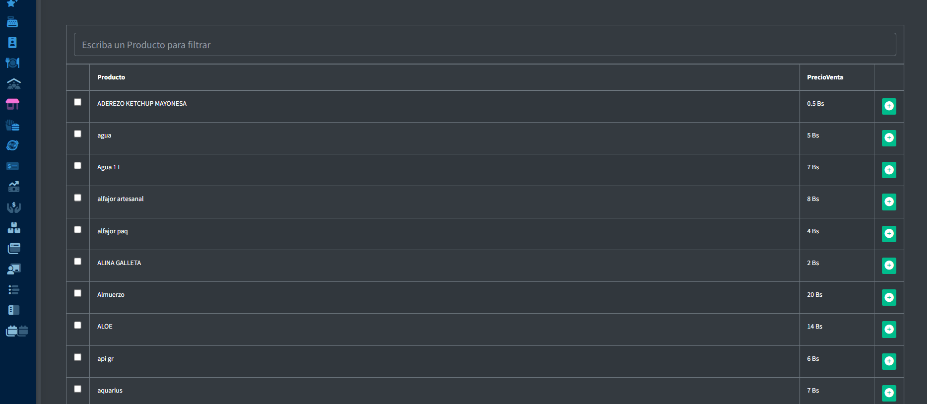 Selección Rápida de Productos
